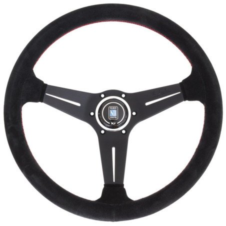 Nardi Deep Corn Steering Wheel - Suede with Black Spokes & Red Stitching