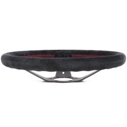 Nardi Deep Corn Steering Wheel - Suede with Black Spokes & Red Stitching