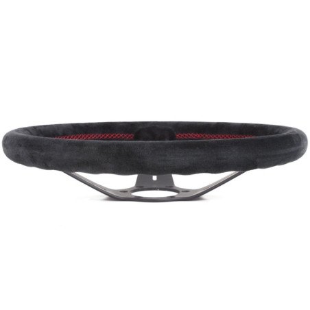 Nardi Deep Corn Steering Wheel - Suede with Black Spokes & Red Stitching